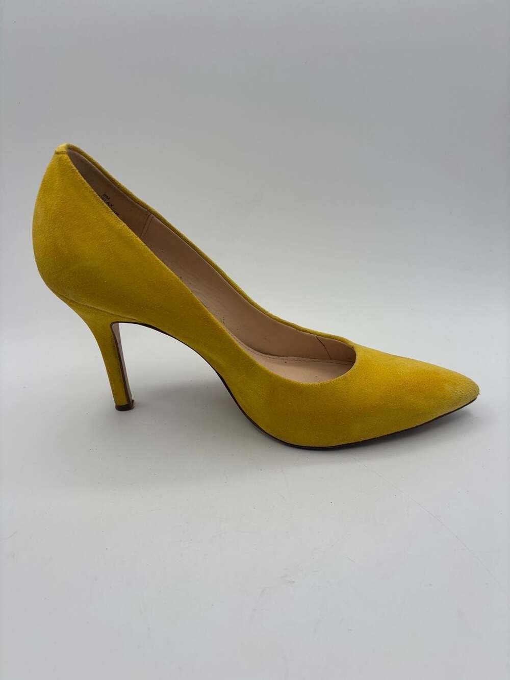Nine West Yellow Suede Pointed Toe Stiletto Pumps Size 9M - Picture 6 of 7